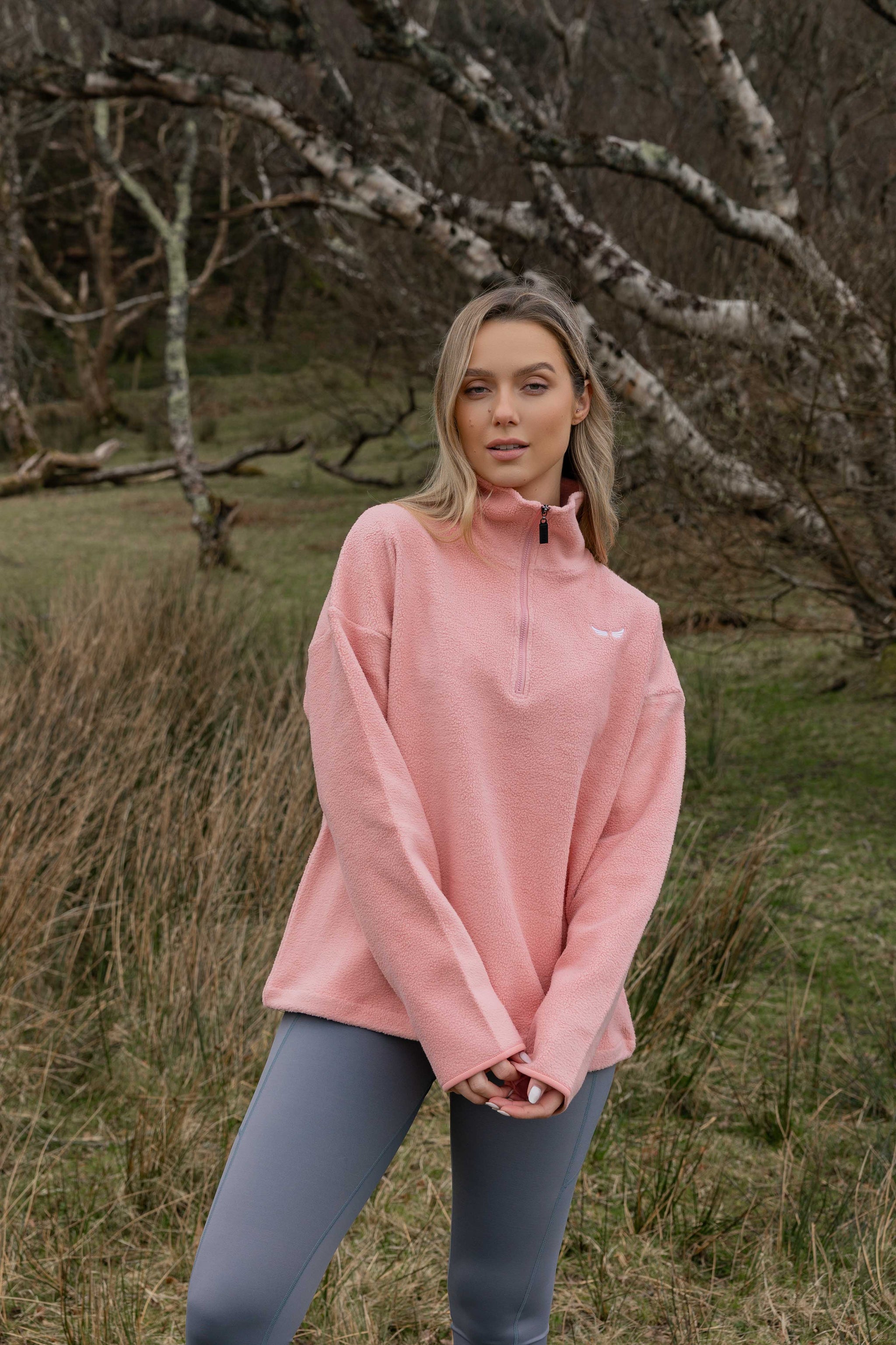 épine é sport line half zip sweat pink Buy Abercrombie & Fitch Pink Essential Half Zip Sweatshirt from
